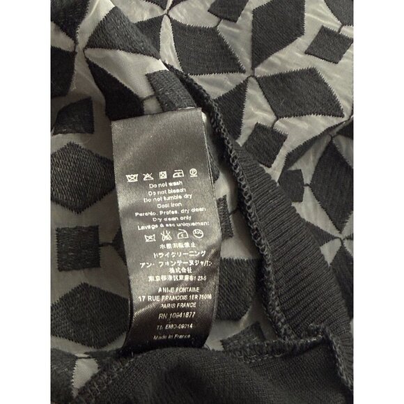 Anne Fontaine Sovanna Sweater Size 40/6-8 Black Thin Knit Sheer Geometric Cotton - Picture 9 of 10